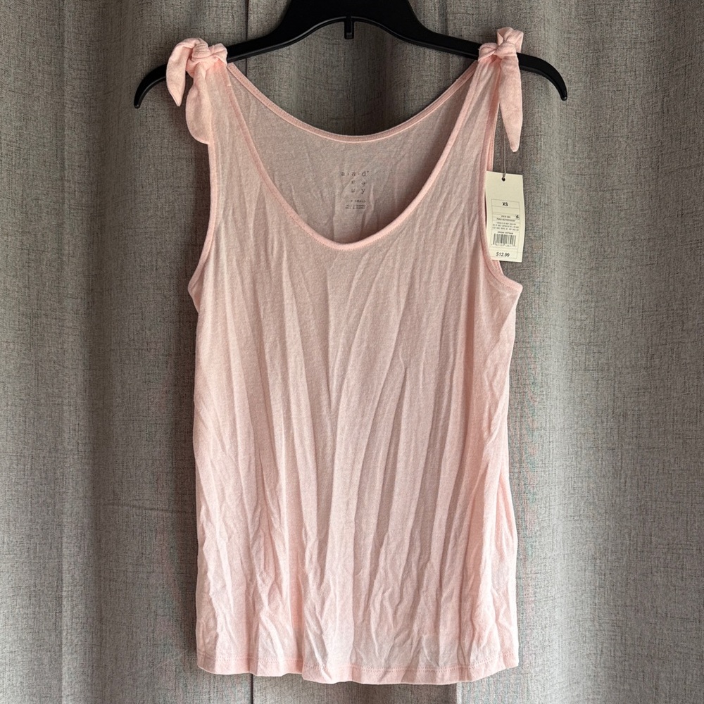 A New Day Pink Sleeveless Top with Bow Straps XS NWT